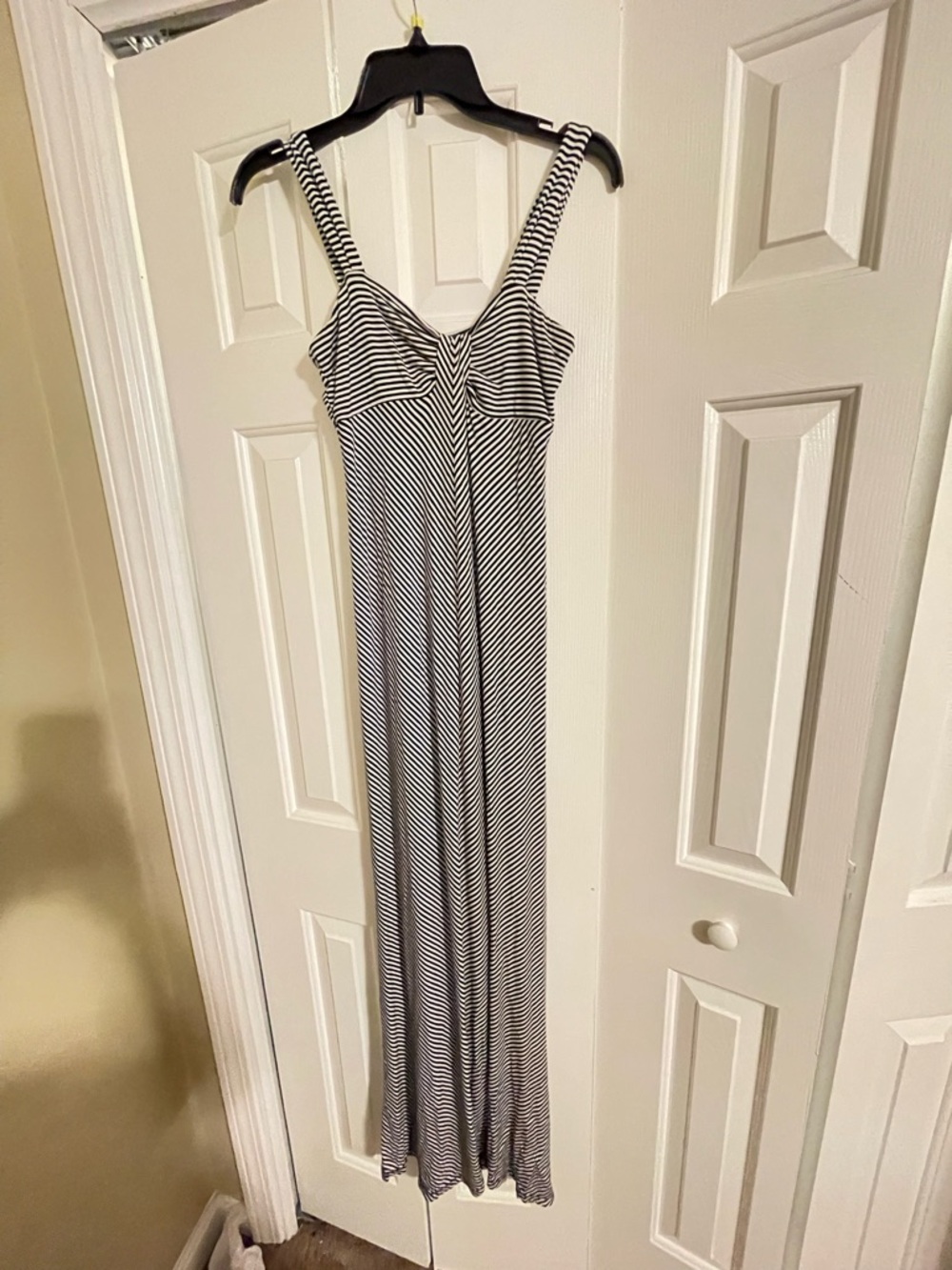 Max Studio Black and White Striped Maxi Dress